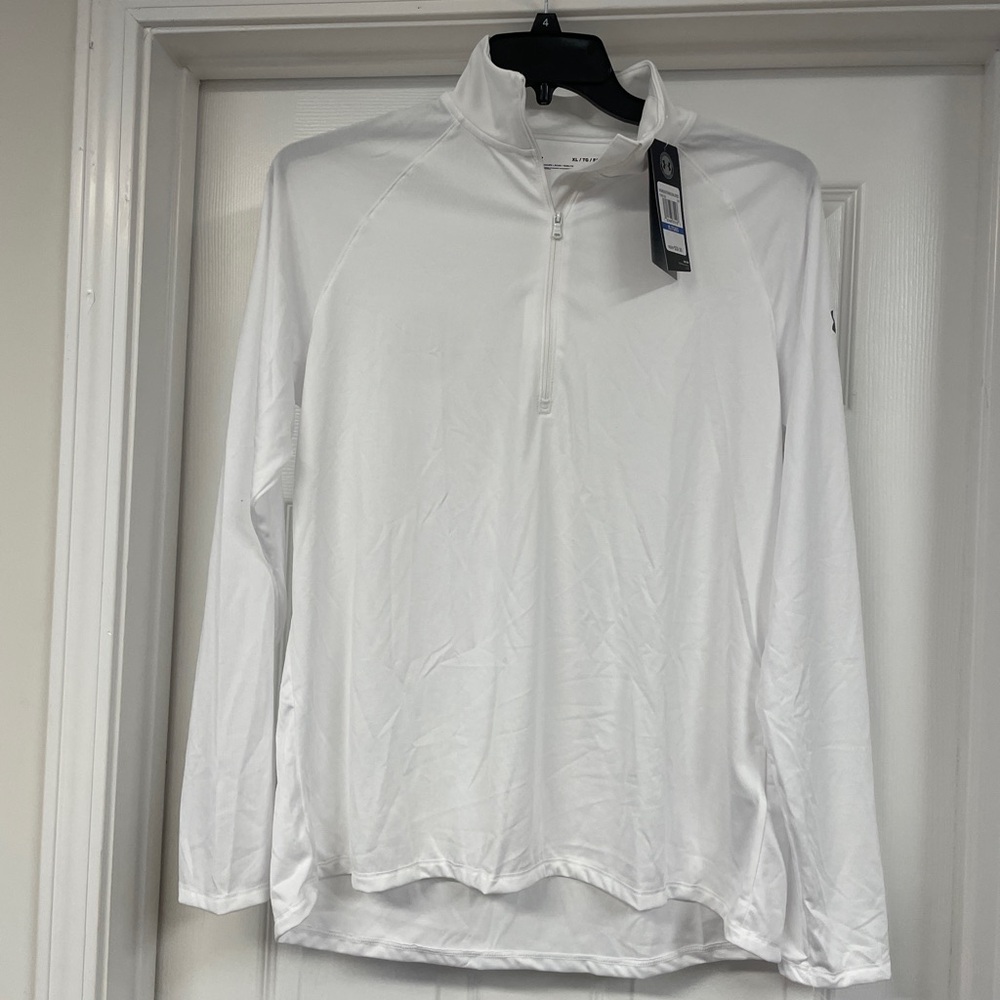 NWT Under Armour White Quarter-Zip Pullover